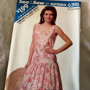 VINTAGE BUTTERICK PATTERN #6398…. 1988